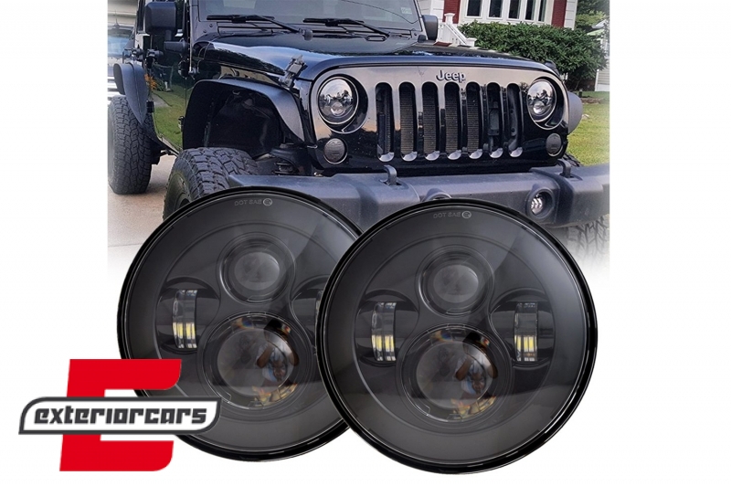 CREE LED prednji farovi 7inch (crna) / Jeep Wrangler JK TJ LJ Land ROVER Defender Mercedes W463 - Slika 8