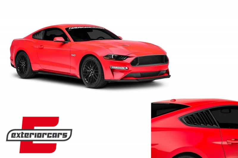 Klasični četvrtasti bočni prozorski poklopci (mat crna) / Ford Mustang Mk6 VI (2015-2022) - Slika 9