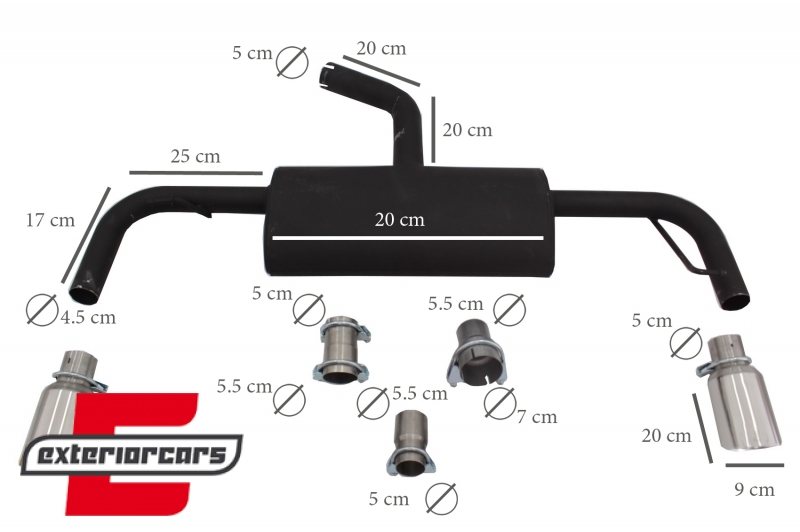 Kompletan ispušni sustav GTI dizajn / VW Golf 5 (2003-2007) Golf 6 (2008-2013) - Slika 5