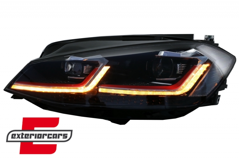 Prednja svjetla LED DRL SEQ žmigavci GTI look / VW Golf 7.5 Facelift (2017-2019) - Slika 12
