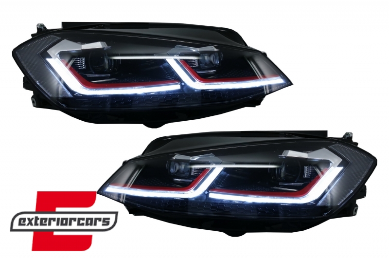 Prednja svjetla LED DRL SEQ žmigavci GTI look / VW Golf 7.5 Facelift (2017-2019) - Slika 7