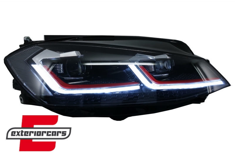 Prednja svjetla LED DRL SEQ žmigavci GTI look / VW Golf 7.5 Facelift (2017-2019) - Slika 8
