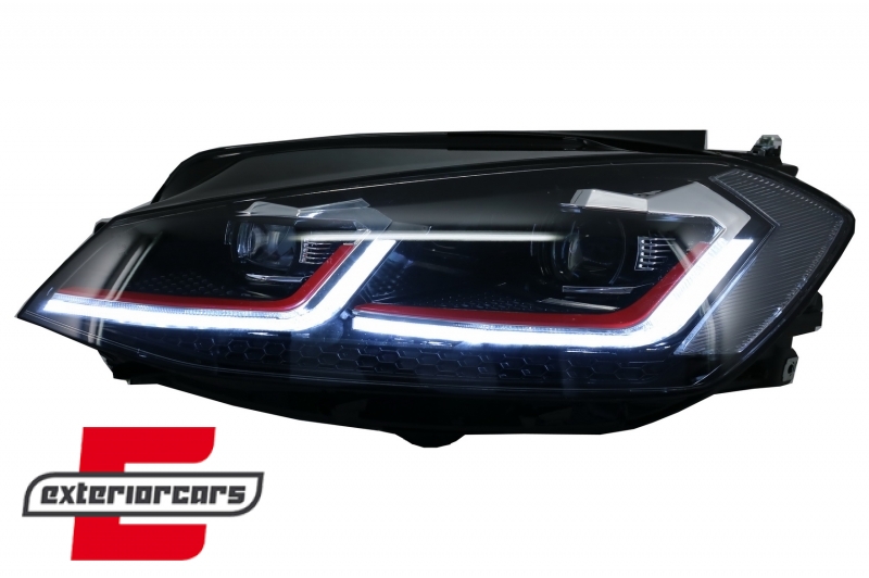 Prednja svjetla LED DRL SEQ žmigavci GTI look / VW Golf 7.5 Facelift (2017-2019) - Slika 9