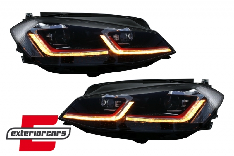 Prednja svjetla LED DRL SEQ žmigavci GTI look / VW Golf 7.5 Facelift (2017-2019) - Slika 10