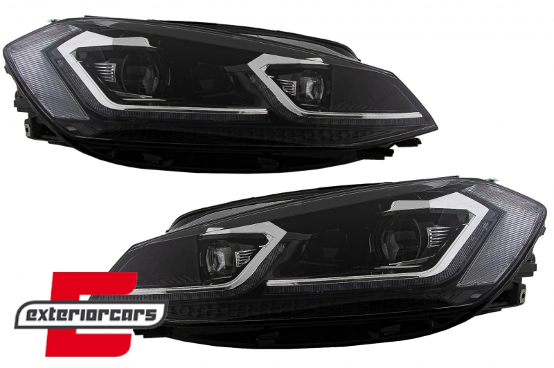 Prednja svjetla LED DRL SEQ žmigavci R line look / VW Golf 7.5 Facelift (2017-2019) - Slika 2