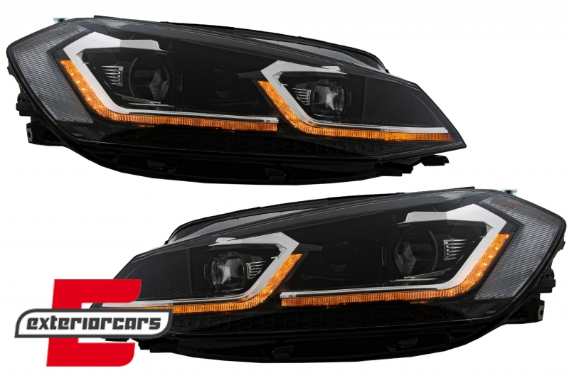 Prednja svjetla LED DRL SEQ žmigavci R line look / VW Golf 7.5 Facelift (2017-2019) - Slika 6