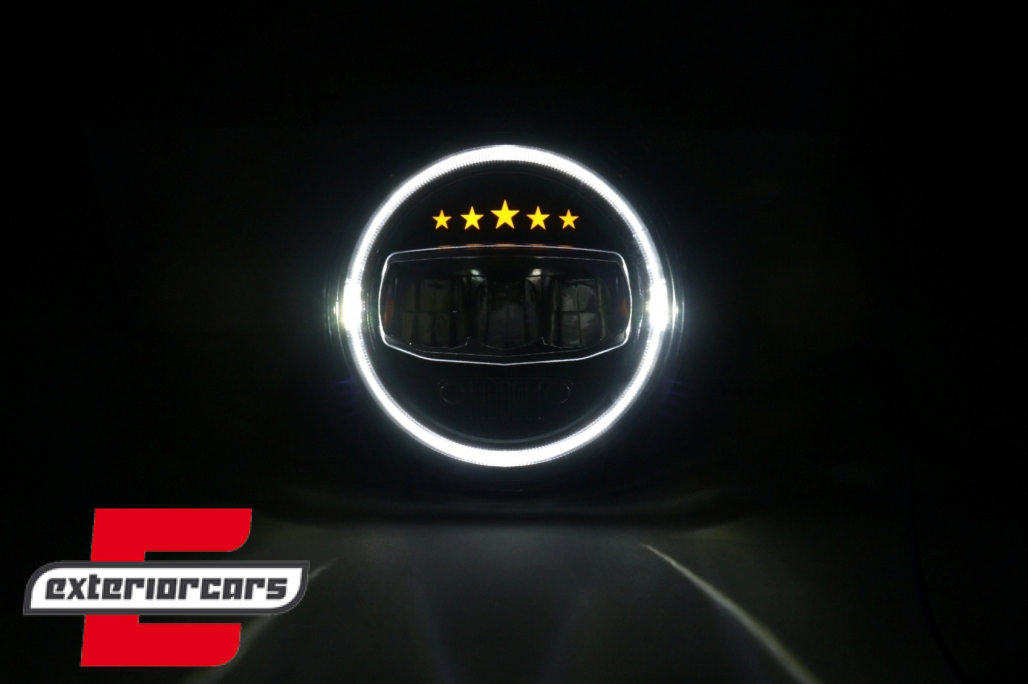 CREE LED prednji farovi Angel Eye DRL 5 Stars dizajn / Jeep Wrangler JK TJ LJ JL (1997-2017) - Slika 18