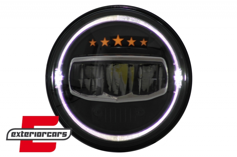 CREE LED prednji farovi Angel Eye DRL 5 Stars dizajn / Jeep Wrangler JK TJ LJ JL (1997-2017) - Slika 4