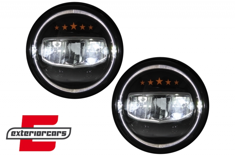 CREE LED prednji farovi Angel Eye DRL 5 Stars dizajn / Jeep Wrangler JK TJ LJ JL (1997-2017) - Slika 5