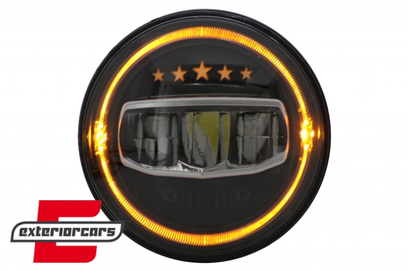 CREE LED prednji farovi Angel Eye DRL 5 Stars dizajn / Jeep Wrangler JK TJ LJ JL (1997-2017) - Slika 8