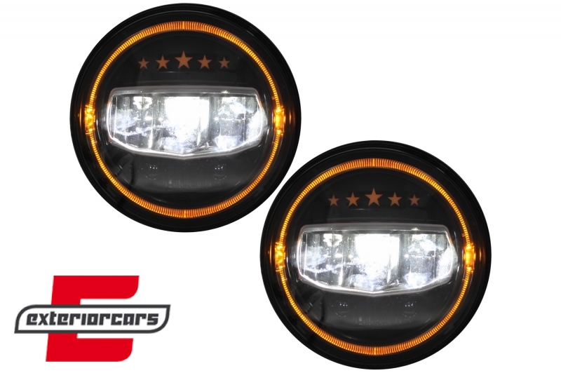 CREE LED prednji farovi Angel Eye DRL 5 Stars dizajn / Jeep Wrangler JK TJ LJ JL (1997-2017) - Slika 9