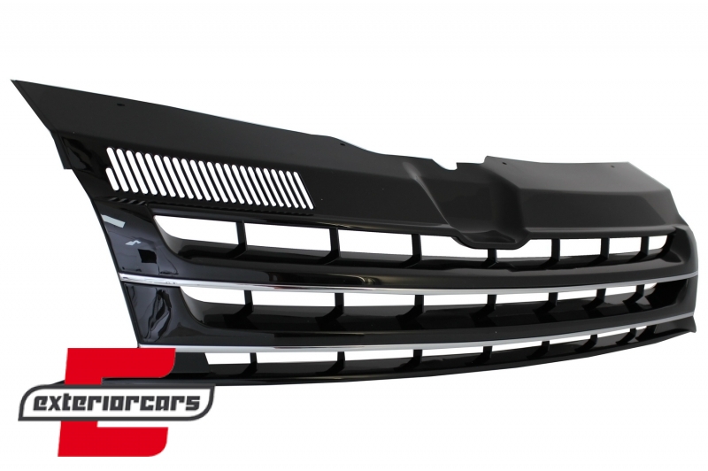 Prednja maska bez znaka (crna/chrome) / VW T5.1 Transporter Facelift (2010-2015) - Slika 2