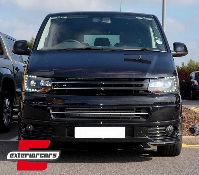 Prednja maska bez znaka (crna/chrome) / VW T5.1 Transporter Facelift (2010-2015) - Slika 5