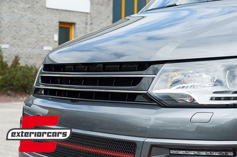 Prednja maska bez znaka (crna/chrome) / VW T5.1 Transporter Facelift (2010-2015) - Slika 7