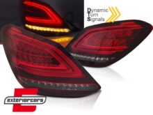 Full LED stražnja svjetla SEQ žmigavci Facelift dizajn (crvena/kristal) / Mercedes C-klasa W205 limuzina (2014-2018)