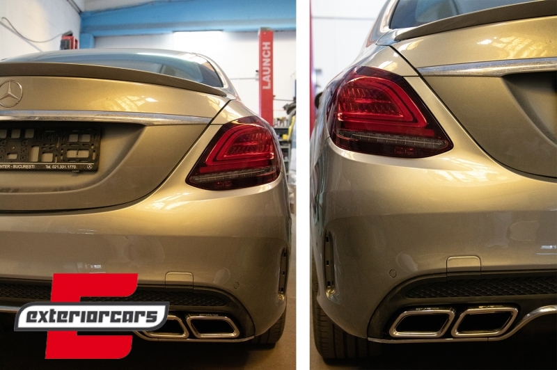 Full LED stražnja svjetla SEQ žmigavci Facelift dizajn (crvena/kristal) / Mercedes C-klasa W205 limuzina (2014-2018) - Slika 17