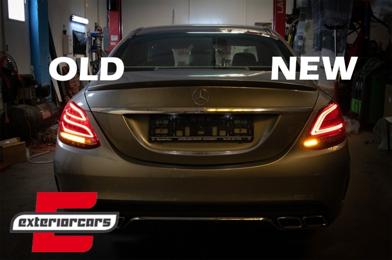Full LED stražnja svjetla SEQ žmigavci Facelift dizajn (crvena/kristal) / Mercedes C-klasa W205 limuzina (2014-2018) - Slika 22
