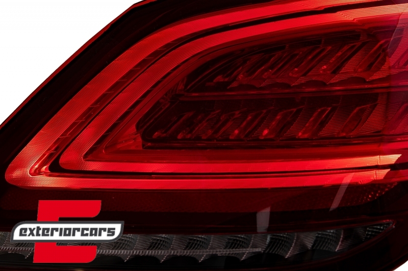Full LED stražnja svjetla SEQ žmigavci Facelift dizajn (crvena/kristal) / Mercedes C-klasa W205 limuzina (2014-2018) - Slika 3