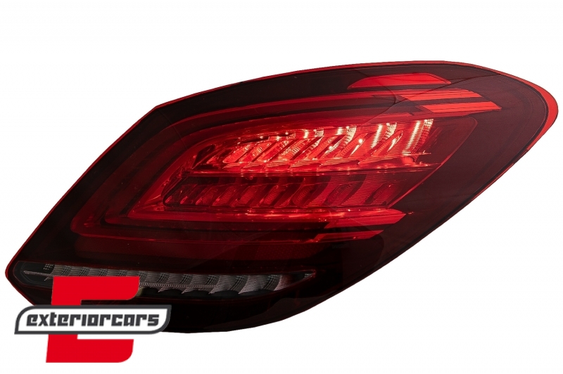Full LED stražnja svjetla SEQ žmigavci Facelift dizajn (crvena/kristal) / Mercedes C-klasa W205 limuzina (2014-2018) - Slika 5