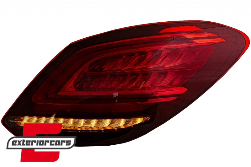 Full LED stražnja svjetla SEQ žmigavci Facelift dizajn (crvena/kristal) / Mercedes C-klasa W205 limuzina (2014-2018) - Slika 6