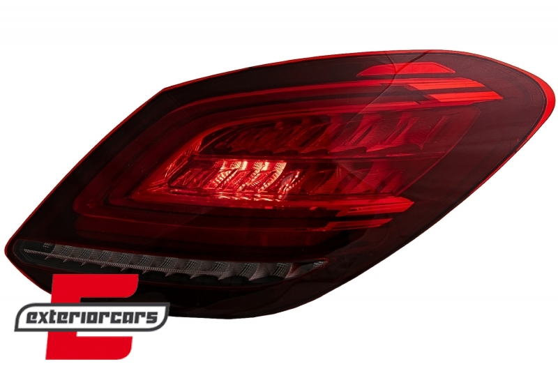 Full LED stražnja svjetla SEQ žmigavci Facelift dizajn (crvena/kristal) / Mercedes C-klasa W205 limuzina (2014-2018) - Slika 7
