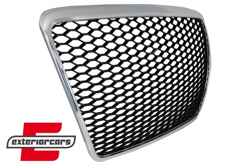 Prednja maska RS6 dizajn (piano crna/chrome) / Audi A6 4F 4F2 C6 (2004-2011) - Slika 2