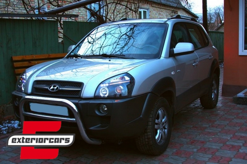 Prednja svjetla Angel Eyes dizajn (crna) / Hyundai Tucson (2004-2010) - Slika 10