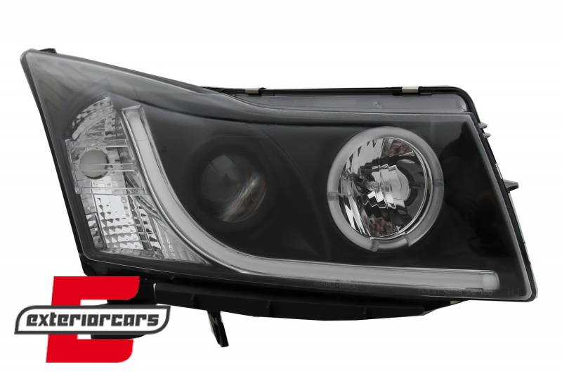Prednji svjetla LED Angel Eyes DAYLINE dizajn (crna) - Slika 2