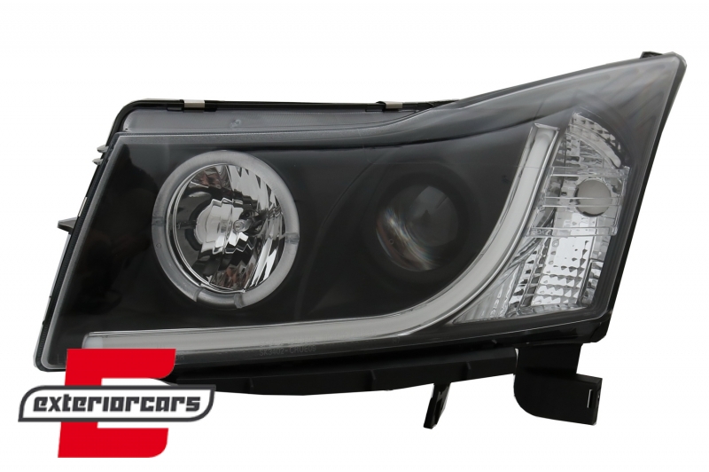 Prednji svjetla LED Angel Eyes DAYLINE dizajn (crna) - Slika 3