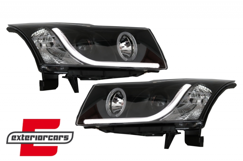 Prednji svjetla LED Angel Eyes DAYLINE dizajn (crna) - Slika 5