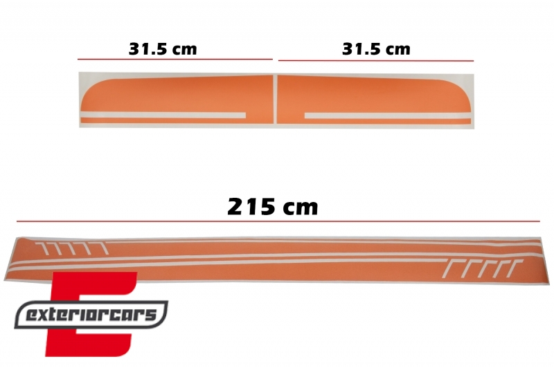 Naljepnice AMG dizajn (mat narančasta) / MERCEDES Benz C238 Coupe W212 W213 E200 E300 E350 E46 E63 C207 A207 - Slika 8