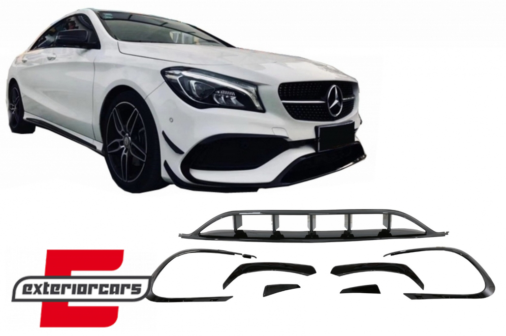 Prednji splitteri CLA45 AMG dizajn (piano crna) / Mercedes CLA W117 Facelift (2016-2018)