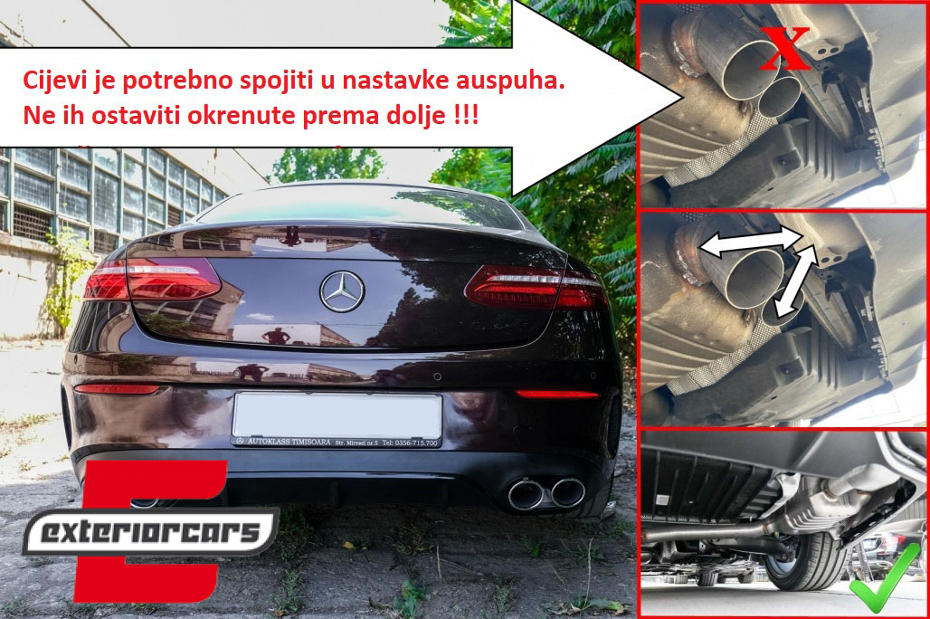 Difuzor zraka & nastavci auspuha E63 AMG Night paket dizajn / Mercedes E-klasa C238 A238 AMG Sport Line Coupe Cabrio (2016-2023) - Slika 9