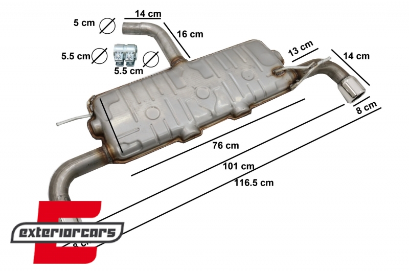 Kompletan ispušni sustav GTI dizajn / VW Golf 5 (2003-2007) Golf 6 (2008-2013) - Slika 6