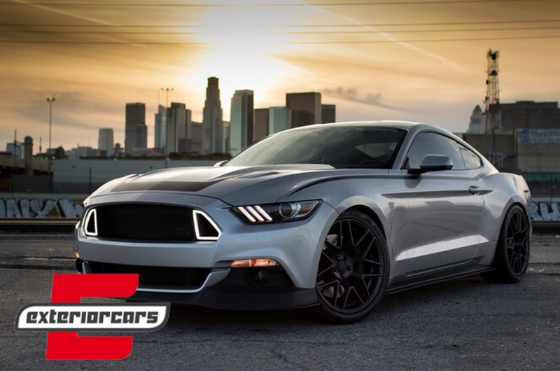 Prednja maska & LED DRL RTR dizajn (mat crna) / Ford Mustang Mk6 VI (2015-2017) - Slika 10