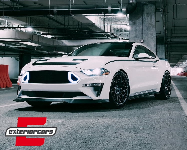 Prednja maska & LED DRL RTR dizajn (mat crna) / Ford Mustang Mk6 VI (2015-2017) - Slika 11