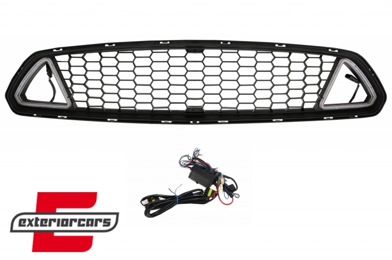 Prednja maska & LED DRL RTR dizajn (mat crna) / Ford Mustang Mk6 VI (2015-2017) - Slika 6