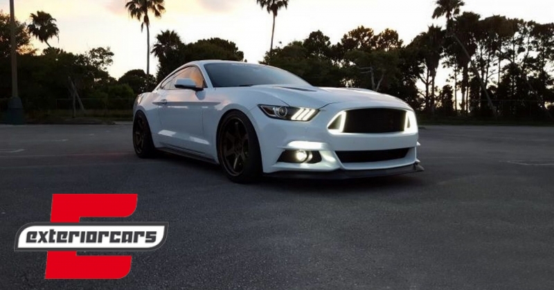 Prednja maska & LED DRL RTR dizajn (mat crna) / Ford Mustang Mk6 VI (2015-2017) - Slika 9