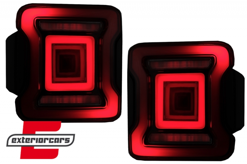 Full LED stražnja svjetla Dinamički StartUp & SEQ žmigavci (crvena) / Jeep Wrangler JL (2018-2023) - Slika 2
