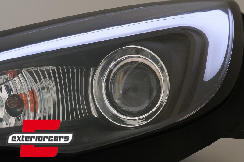 Prednja svjetla LED DRL TubeLight dizajn (crna) / Opel Astra J (2010-2015) - Slika 4