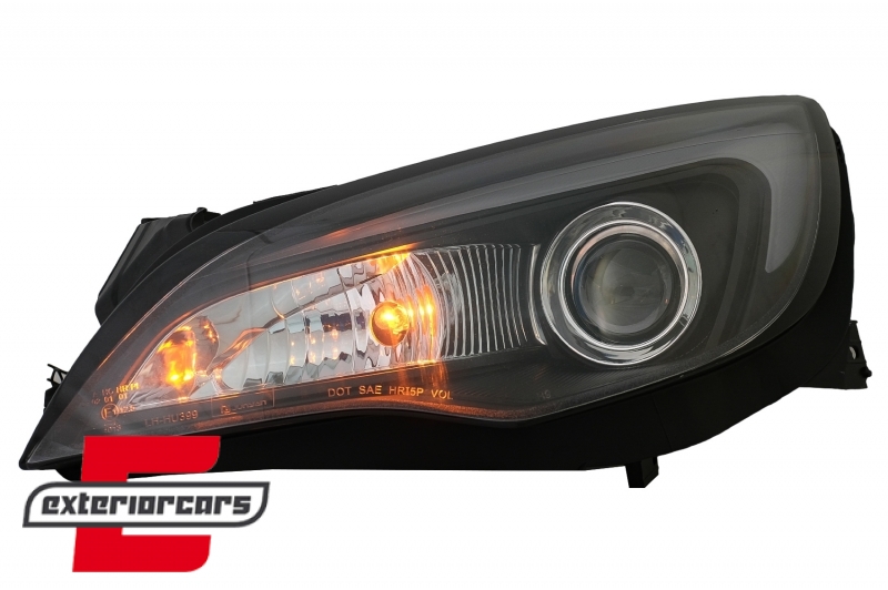 Prednja svjetla LED DRL TubeLight dizajn (crna) / Opel Astra J (2010-2015) - Slika 5