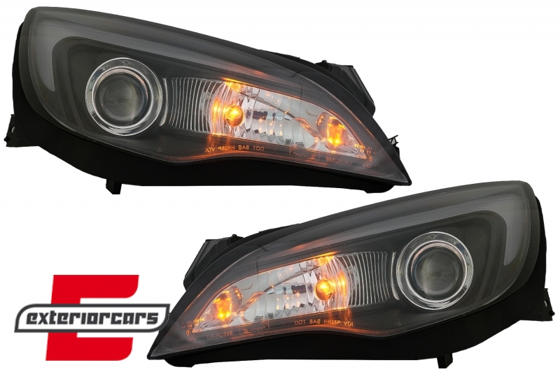 Prednja svjetla LED DRL TubeLight dizajn (crna) / Opel Astra J (2010-2015) - Slika 6