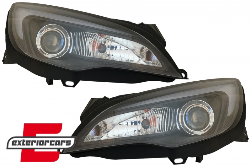 Prednja svjetla LED DRL TubeLight dizajn (crna) / Opel Astra J (2010-2015) - Slika 9