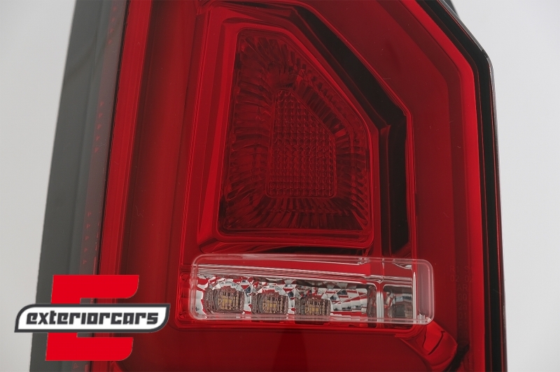 Full LED stražnja svjetla LedBar SEQ žmigavci (crvena/kristal) / VW Transporter Multivan Caravelle T6 (2015-2019) - Slika 3