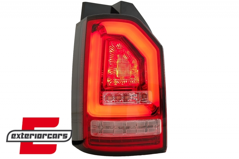 Full LED stražnja svjetla LedBar SEQ žmigavci (crvena/kristal) / VW Transporter Multivan Caravelle T6 (2015-2019) - Slika 5
