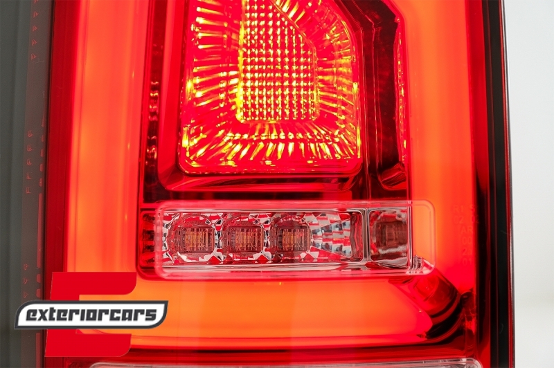 Full LED stražnja svjetla LedBar SEQ žmigavci (crvena/kristal) / VW Transporter Multivan Caravelle T6 (2015-2019) - Slika 6