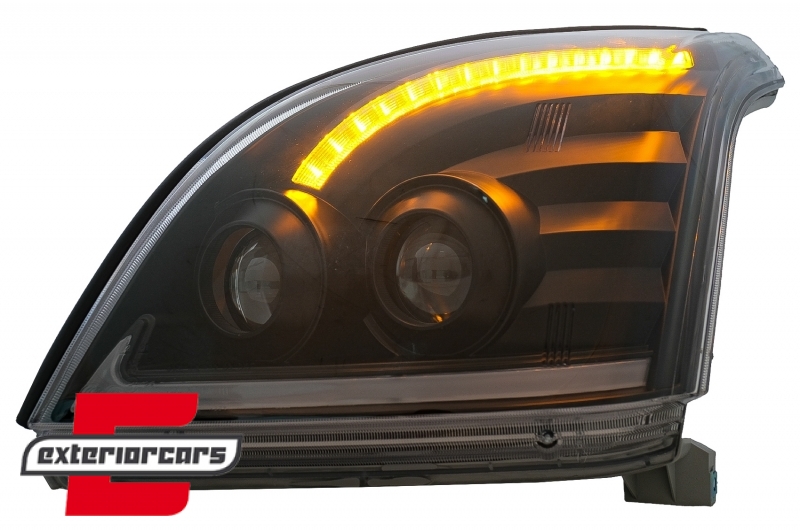 LED prednja svjetla TubeLight SEQ (crna) / Toyota Land Cruiser FJ120 (2003-2009) - Slika 4
