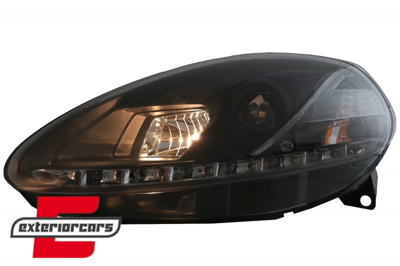 Prednja svjetla LED DAYLIGHT (crna) / Fiat Grande Punto (2008-2009) - Slika 10