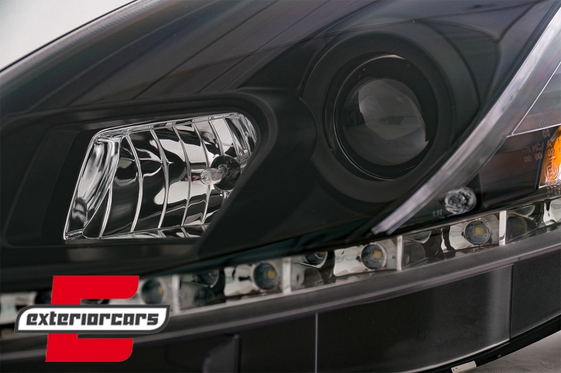 Prednja svjetla LED DAYLIGHT (crna) / Fiat Grande Punto (2008-2009) - Slika 3