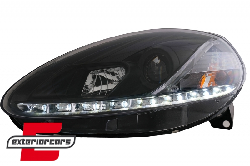 Prednja svjetla LED DAYLIGHT (crna) / Fiat Grande Punto (2008-2009) - Slika 4